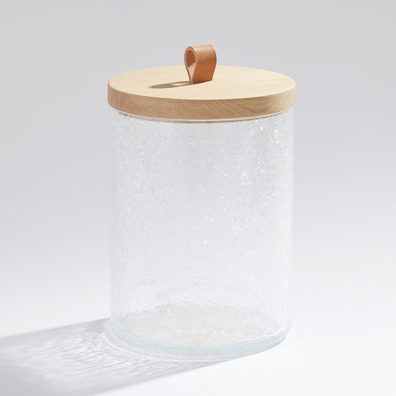 Crackle Glass Canister w/Lid, 89.6 oz