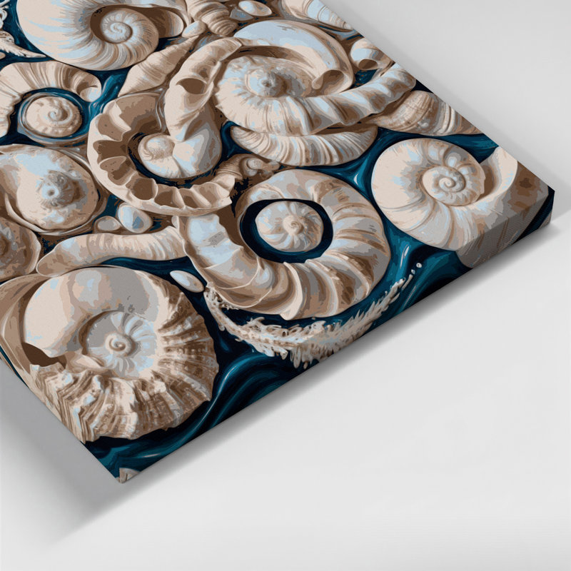 Hawaiian Shell Borders Gray Canvas Wall Art, 16" H x 20" W