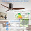 52 po Ventilateur de plafond encastré standard noir 5 pales ABS avec lumière DEL à spectre complet et télécommande