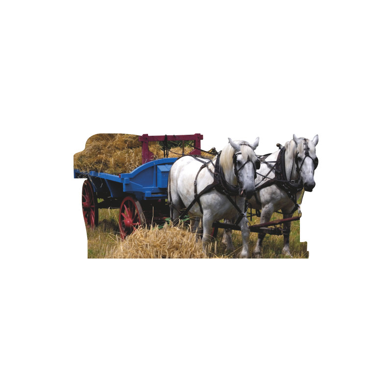 SP13431 Farm Hay Ride Wagon Horses
