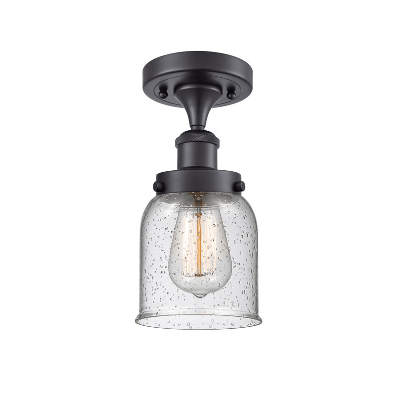 Plafonnier semi-encastré 1 lumière 5 po Ballston Urban - Bell, Ampoule non incluse, Grainé, Noir mat