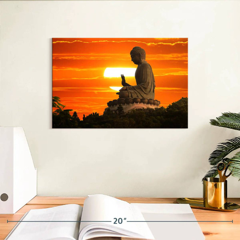 Bouddha Kerrick au coucher du soleil, H 8 po x l 12 po