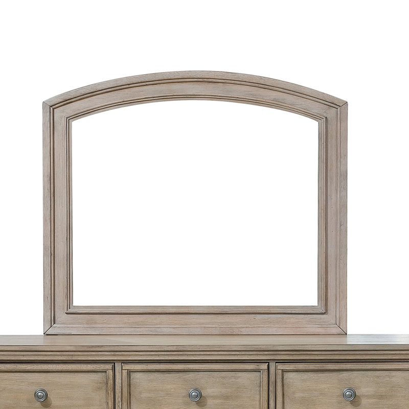 Alek Arch Dresser Mirror, Wire Brushed Gray