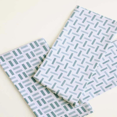 Serviette imprimée en coton | Serviettes de cuisine élégantes | Ensemble de 2