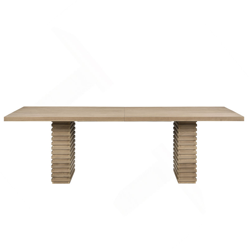 Table à manger 95 pouces (frêne clair), Bois de frêne naturel