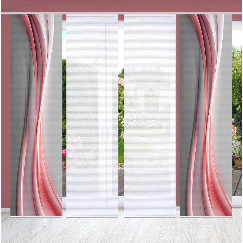 Semi Sheer Sliding Panel, White / opaline
