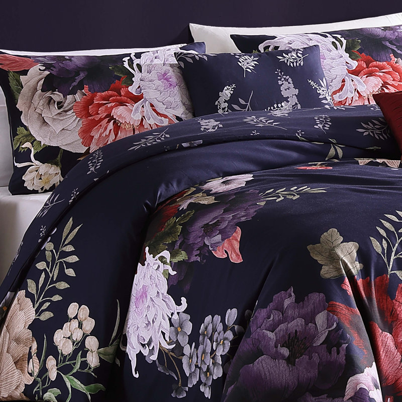Ensemble d'édredon réversible 100% satin de coton Bebejan, Édredon grand, 2 taies décoratives et 2 coussins