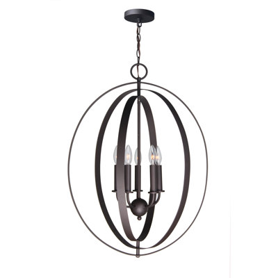Lustre de globe 5 lumières façon bougie style bougie Lando