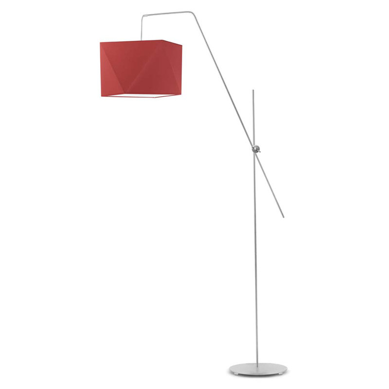Ayash 176cm Task Floor Lamp, Silver, Red