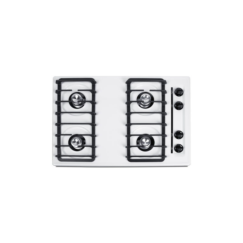 30" Wide 4-Burner Gas Cooktop, Battery Start Ignition