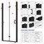 Porte de douche pliante l 34 po x H 72 po avec verre trempé de 1/4 po, largeur réglable et installation réversible-100751559