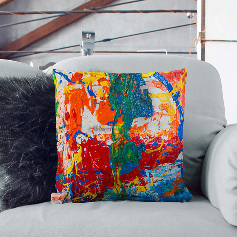 Abstract Square Cushion, White, 55 x 55 cm