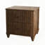 Table de chevet cannelée 2 pièces, ensemble de 3 tiroirs de style Mid-Century moderne avec poignée en métal