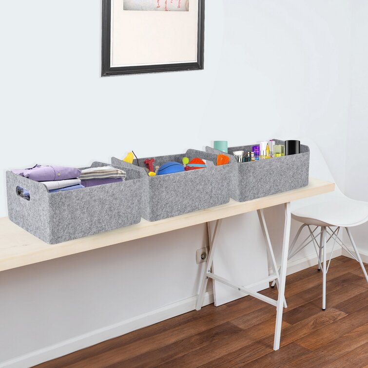 Kigai Newspaper Clippings Storage Box, Foldable Storage Bins with Handle,  Decorative Closet Organizer Storage Boxes for Home