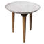 Table basse 3 pièces en bois de manguier avec plateau en forme de bol et trépied en angle pour le bureau et la maison