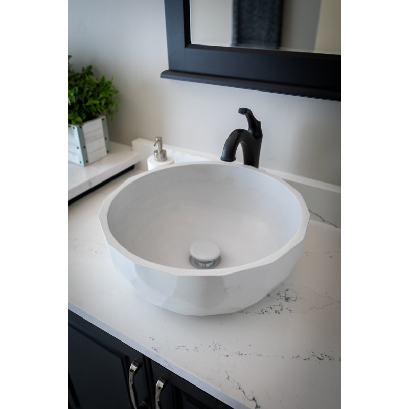 Lavabo de salle de bain vasque circulaire, Gris terre clair