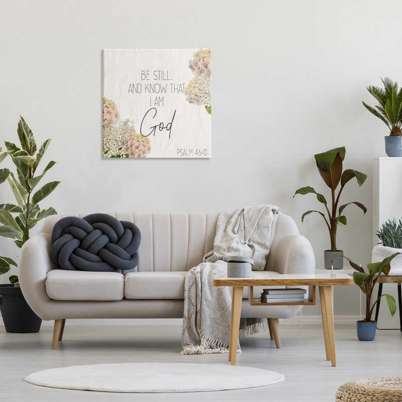 «Be Still Traditional Flower Word Design» par Kim Allen - impression d'art graphique, H 30 po x l 30 po