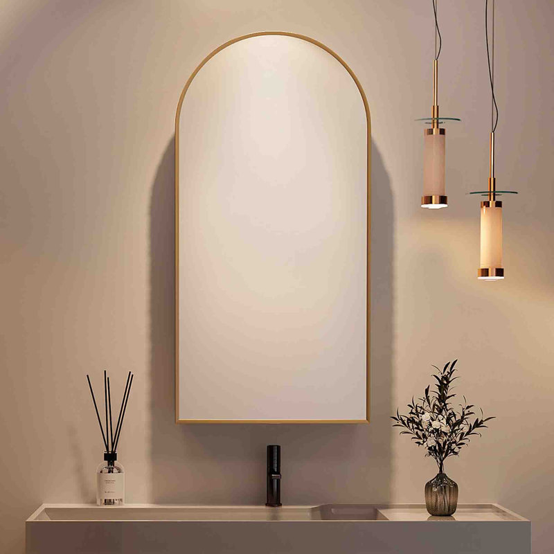 400Mm W 800Mm H Wall Mounted Required Framed Medicine Cabinet With Mirror And Shelf, Brushed Rose Gold