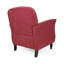 Fauteuil rouge avec revêtement traditionnel, passepoil moyen, pieds tournés polis et accoudoirs rétro incurvés, 27,22 po Profondeur x 30,7 po, largeur 33,84 po