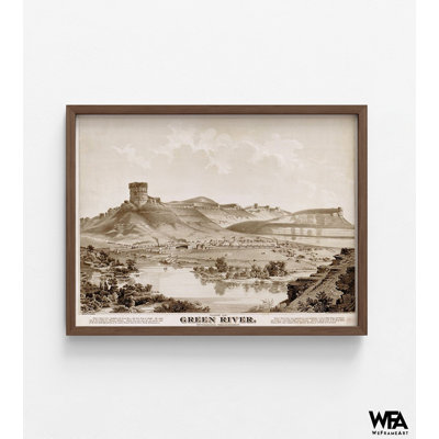 «Green River-Wyoming» 1875, affiche du territoire du Wyoming, vue ancienne de la rivière verte, Wyoming, œuvre d'art rustique antique, impression de 42 x 56 po