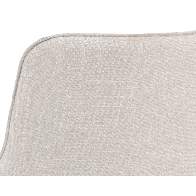 Irongate Upholstered Arm Chair, Beige, Antique Brass