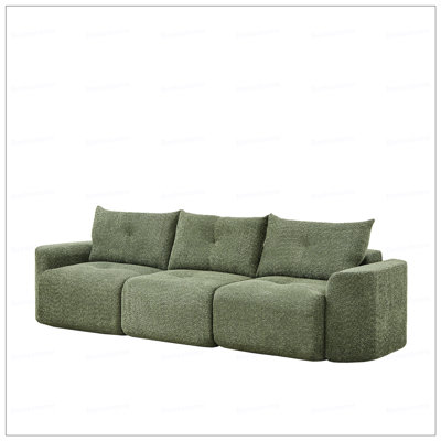 Chenille Sofa for Living Room, 109" Large Modern 3-Seater Sofa with Thickened Armrests, Upholstered Backrest, Deep Seating Design, Plush, Cozy for Living Room, Bedroom, Apartment, Office
