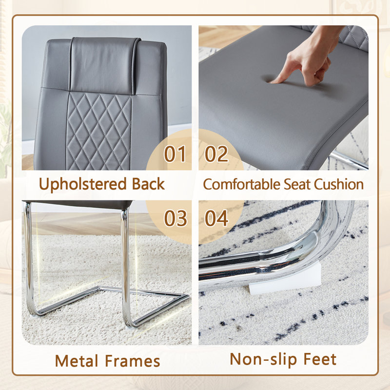 Dining Table Set For 6, Dark Gray, 7