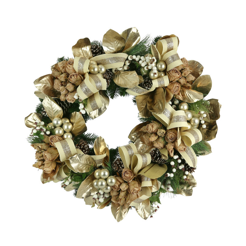 Jeyla Jeyla 36" Dried Roses Holiday Wreath