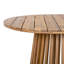 Table de salle à manger ovale en bois d'acacia avec base à piédestal à lattes