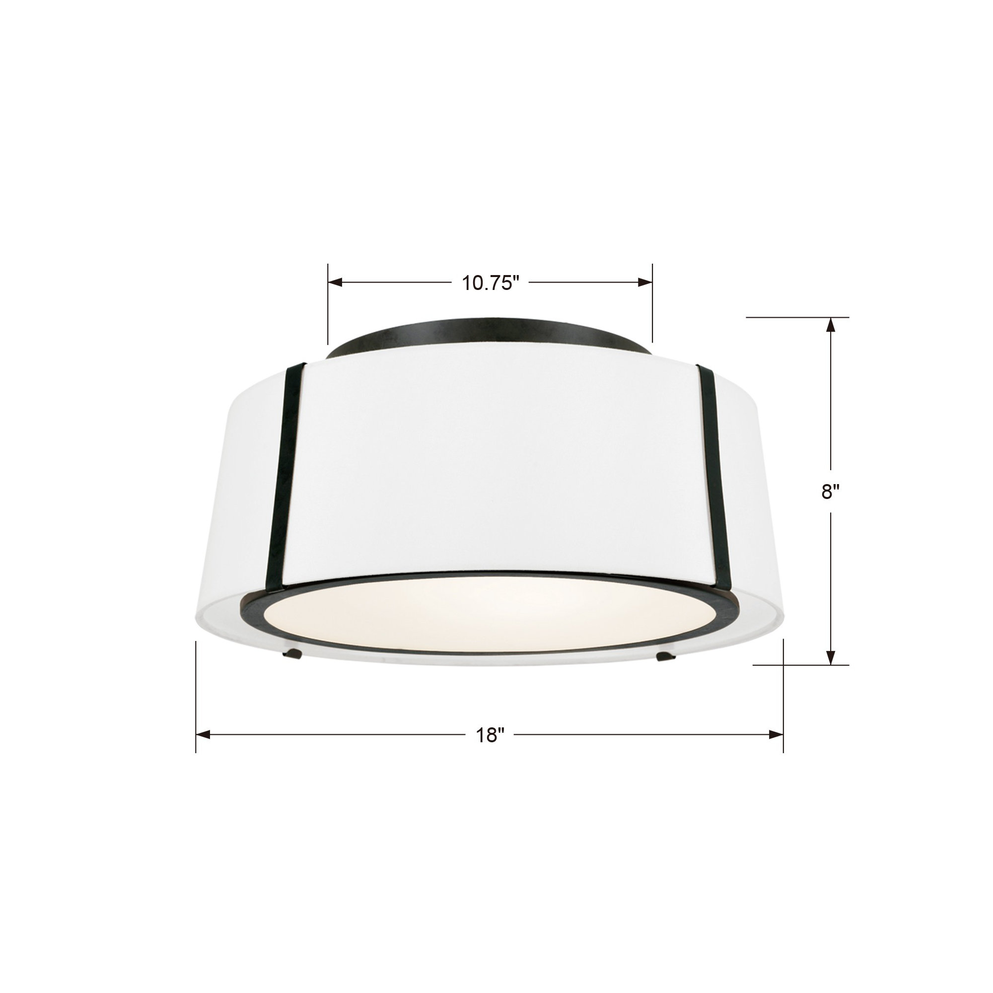 Marietta 3 - Light 18" Semi Flush Mount, Matte Black