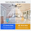 Ventilateur de plafond encastré à 6 vitesses 63 cm à DEL à intensité variable avec télécommande et application