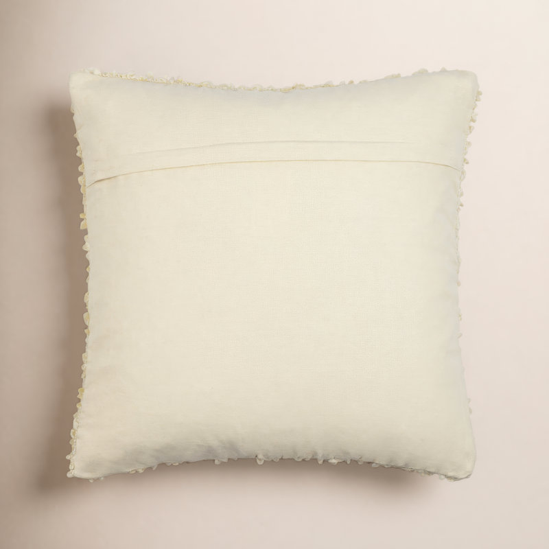 Anella Polyester Throw Square Pillow Cover, H 22 po x l 22 po, Beige, Housse de coussin seulement - sans coussin
