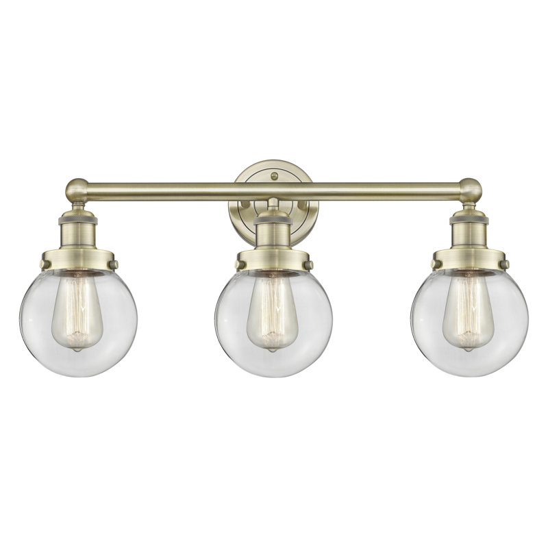 Alphonsa 3 - Light Dimmable Vanity Light, Clear, Antique Brass