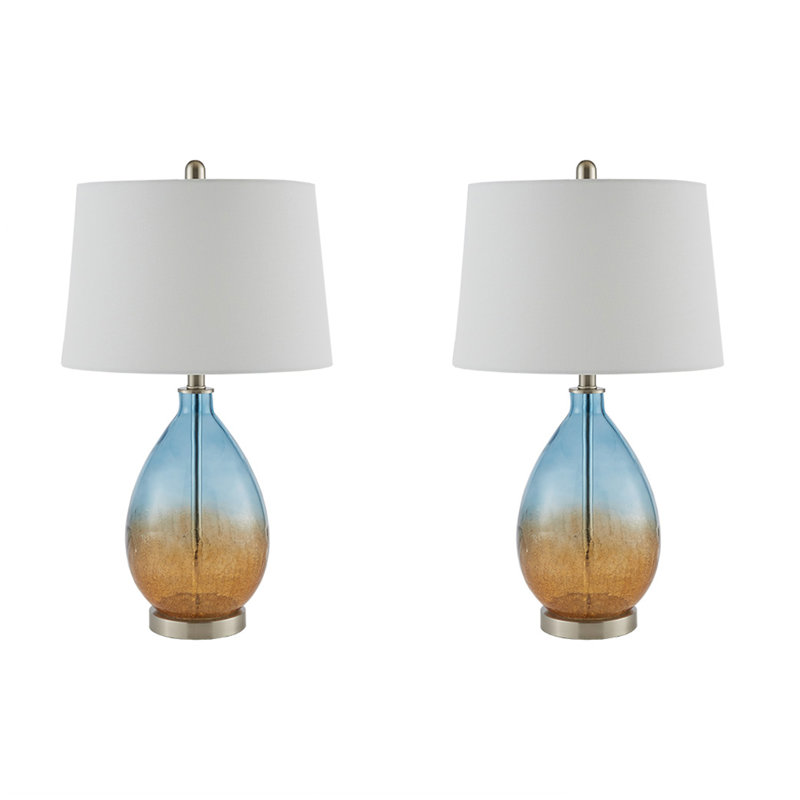 Cortina Ombre Table Lamp, Set of 2, Blue, White