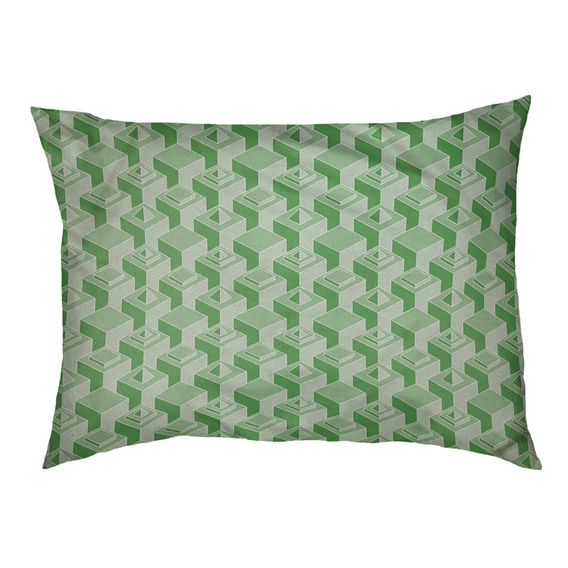 Coussin pour chien intérieur à motif skyscrapers Chen, Grand (l 50 po x P 7 po x H 40 po), Vert