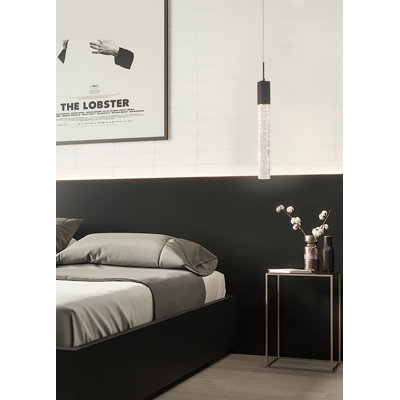 Couto 1 Light Bronze Pendant with Hanging Crystal Accent