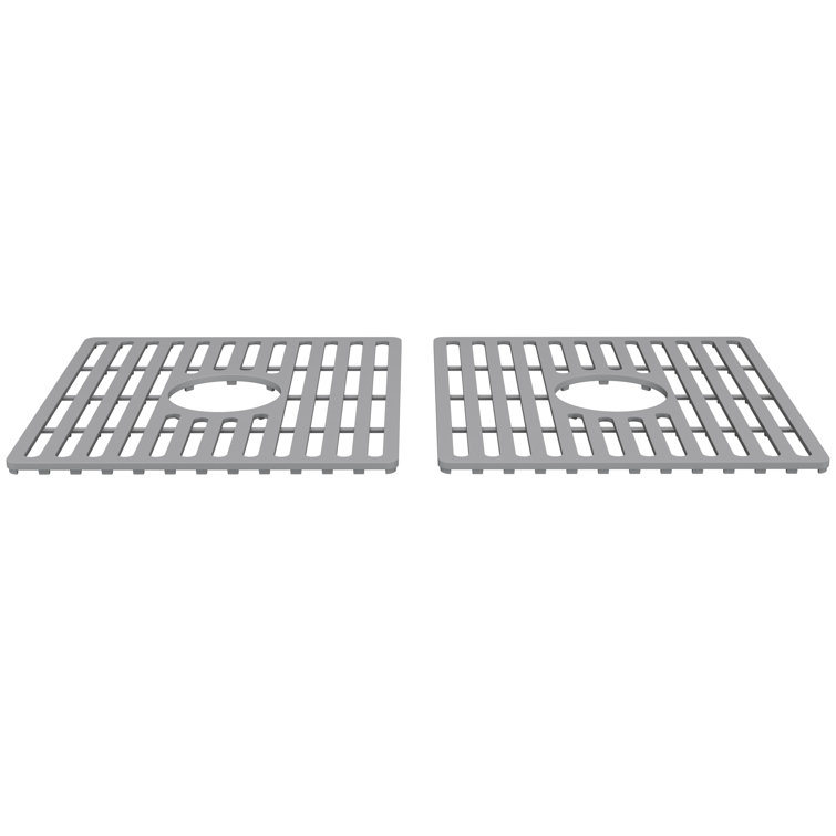 Silicone Grid 15 in. x 14 in. Silicone Bottom Grid for 33 in. Double Bowl Kitchen Sink (2-Pack)