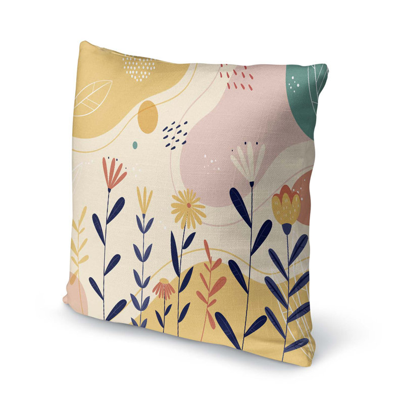 Housse et insert de coussin carré intérieur / extérieur Floral, 26 po x 26 po, Printemps