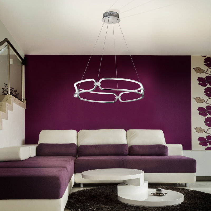 Patricia 4 - Light LED Geometric Pendant, Chrome