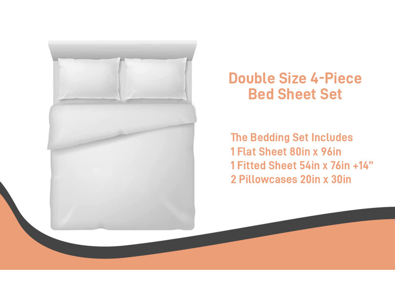 Sheet Set, Full Sheet Set + Fitted Sheet + 2 Pillowcases