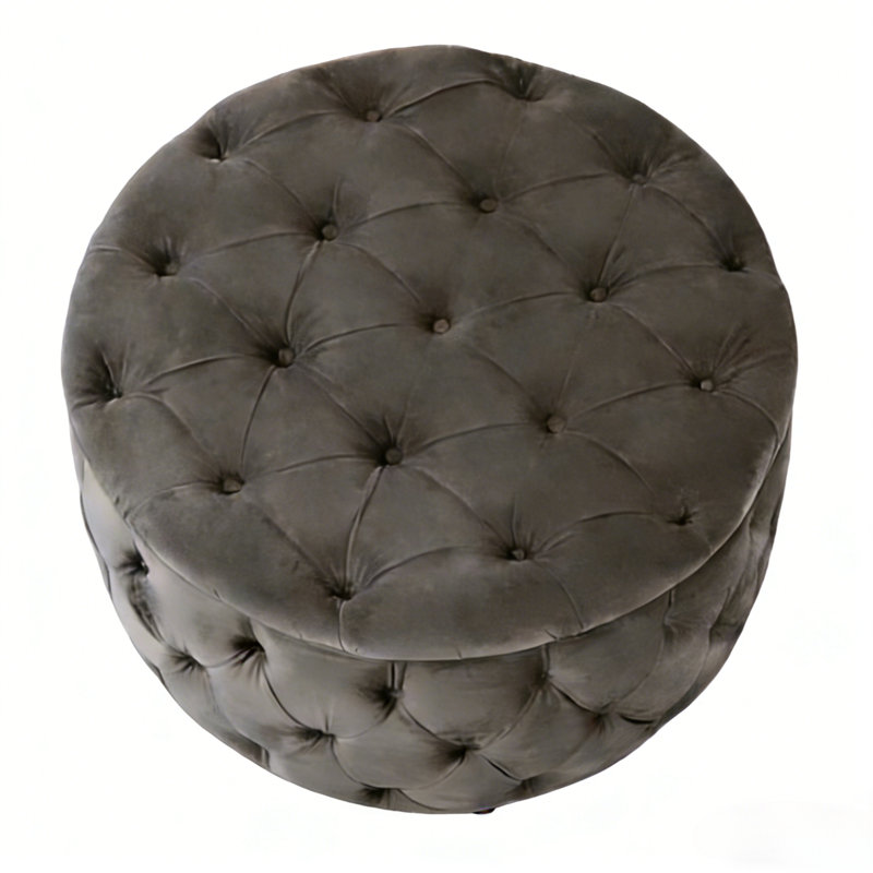 Repose-pieds en velours gris
