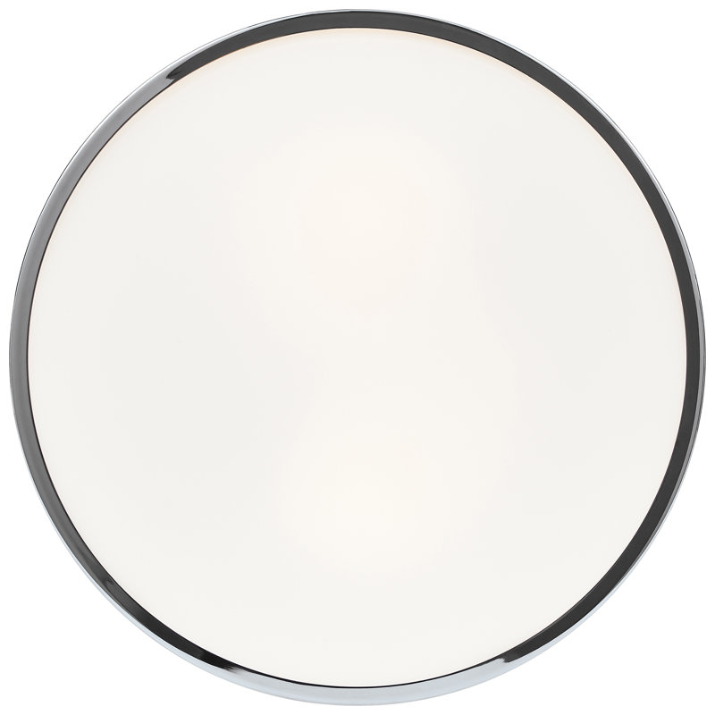 Aero Flush Mount - 10" - Chrome Finish - Replaceable LED - Bulb Included, 10, Chrome/Opal