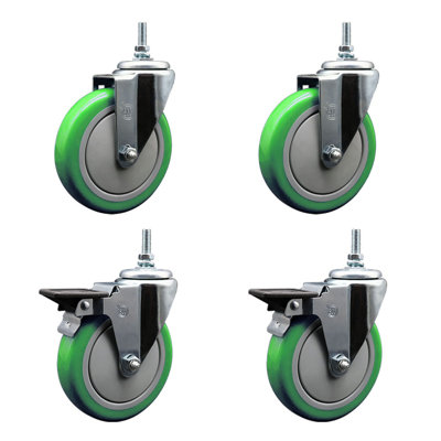 Polyurethane Wheel Swivel 12mm Threaded Stem Caster SCC