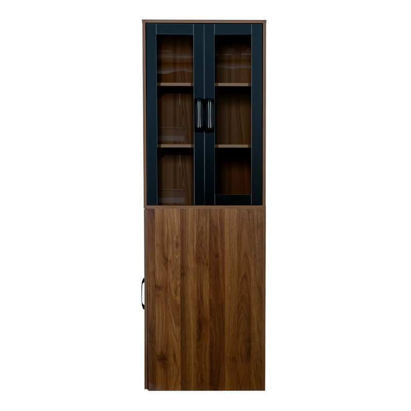 H 70,05 po, armoire de présentation moderne en bois, 4 portes coulissantes à 4 niveaux, cuisine, salle à manger, armoire de rangement multifonctionnelle H 2 portes pour la cuisine et le bureau