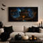 Superbe cabane dans les arbres avec lanternes lumineuses dans une toile murale sombre d'Halloween-309309965