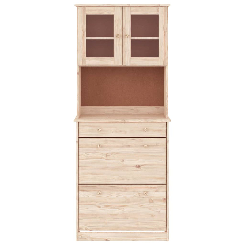 Alaiya 77cm Solid Wood Sideboard, Brown