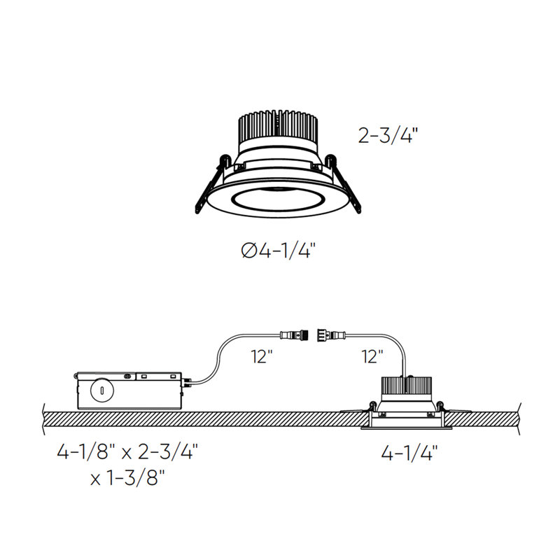 Ensemble d'éclairage encastré à DEL de 3,5 po à température de couleur réglable à intensité variable et réglable IC Revolve