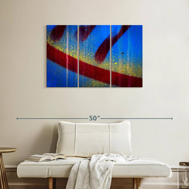 Avery Splashed Blue Abstract I, 24" H x 38" W