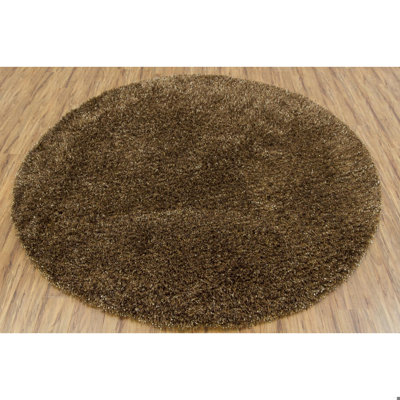 Belliveau Authentic Hand-Woven Handmade High Pile Modern Mixed-Media Brown, Beige, Yellow, Gold, Orange & Black Shag Polyester Area Rug