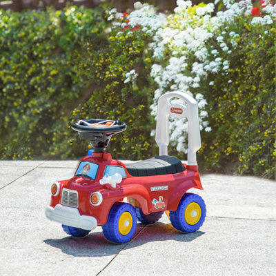 «Toddler Ride On Toy», «Baby Ride On Fire Truck With Music», klaxon, rangement sous le siège, voiture pour enfants de 18 à 36 mois, rouge